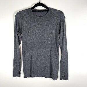 Lululemon Swiftly Tech Long Sleeve Crew‎ Sz 8 Gray Thumbholes Workout Yoga